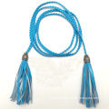 Colourful Hand Made Fabric Fringe PU Women Waist Chain Belt